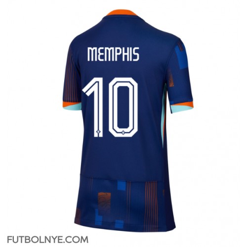 Camiseta Países Bajos Memphis Depay #10 Visitante Equipación para mujer Eurocopa 2024 manga corta